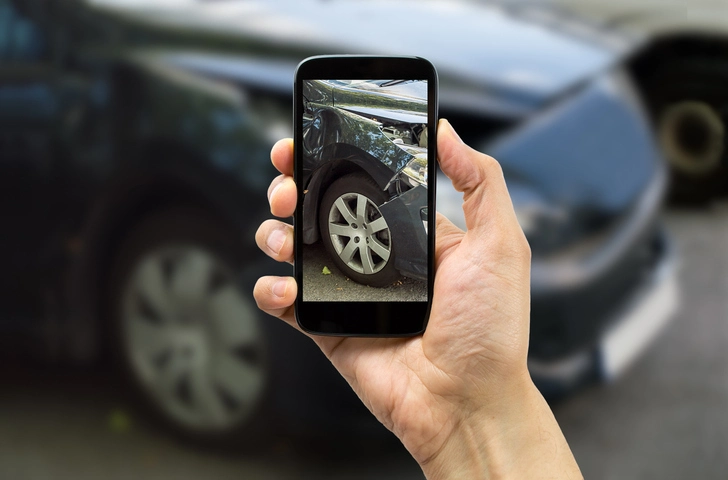 Taking Pictures to Document a Parking Lot crash