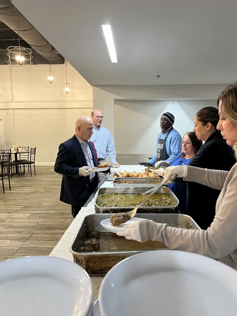 Serving plated meals to the community