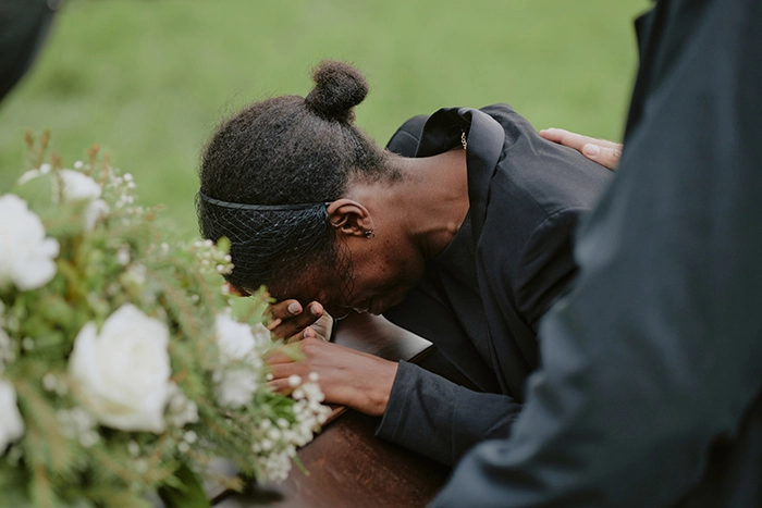 Lady crying after wrongful death in New Orleans